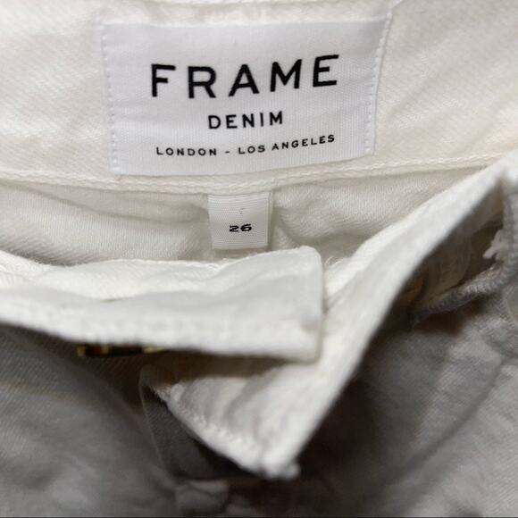 FRAME Le Mini Denim Skirt Blanc White 26 - Picture 5 of 6